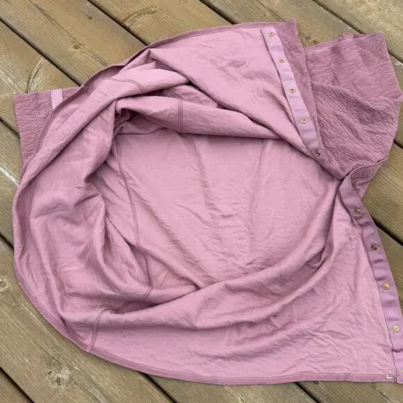 NWOT Lululemon Vinyasa Snap Scarf Mauve Pink Textured Crinkle Spanish Rose - Picture 7 of 7